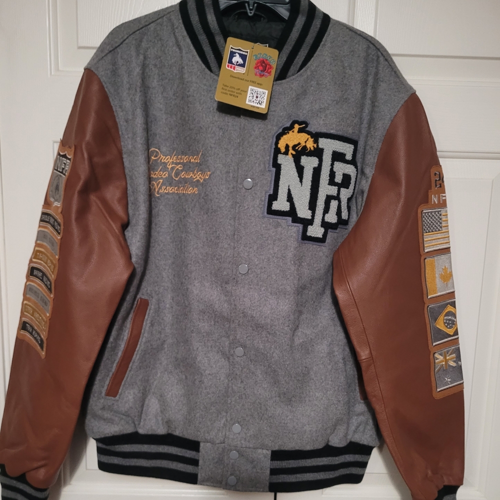 Rodeo Quincy NFR Gray and Brown Women's (Unisex) Bomber Jacket